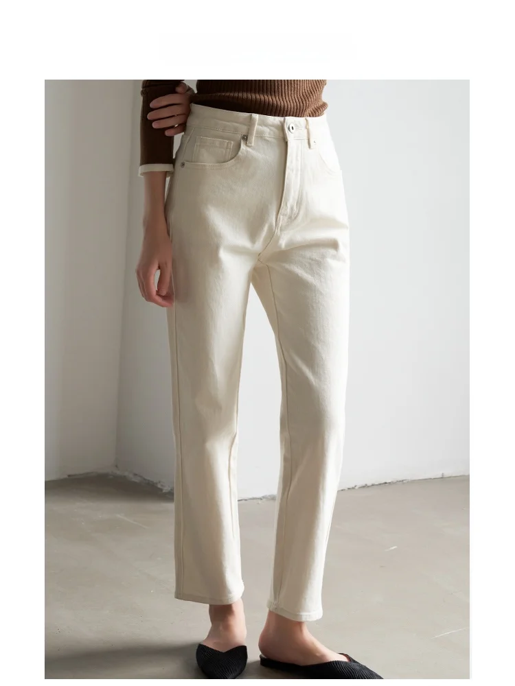 

Джинсы VDH Studio с высокой талией, прямые, женские, весенние, облегающие, укороченные, зауженные, из денима, для невысоких женщин