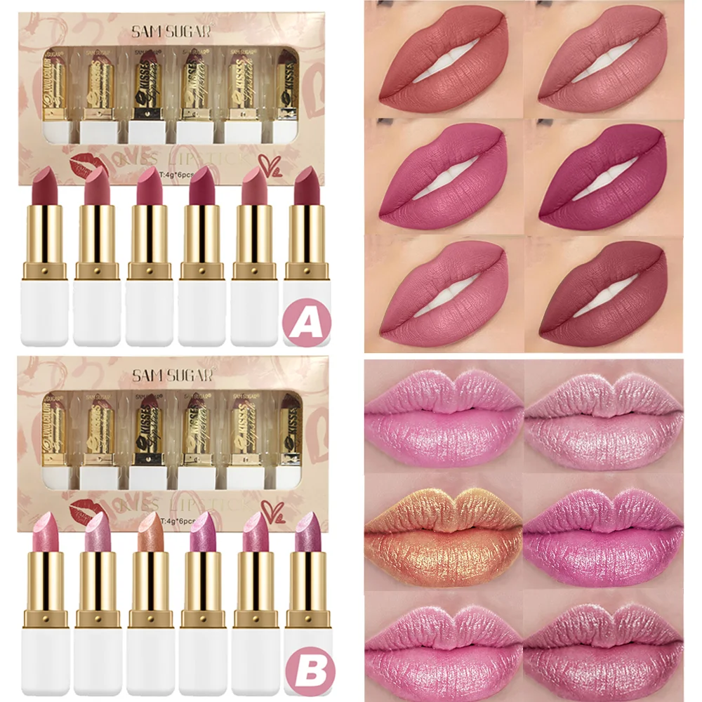 6-Pack Lip Gloss Set, Easy to Apply, Waterproof, Non Stick, Long-Lasting Gloss, Color Rendering Lip Gloss Set