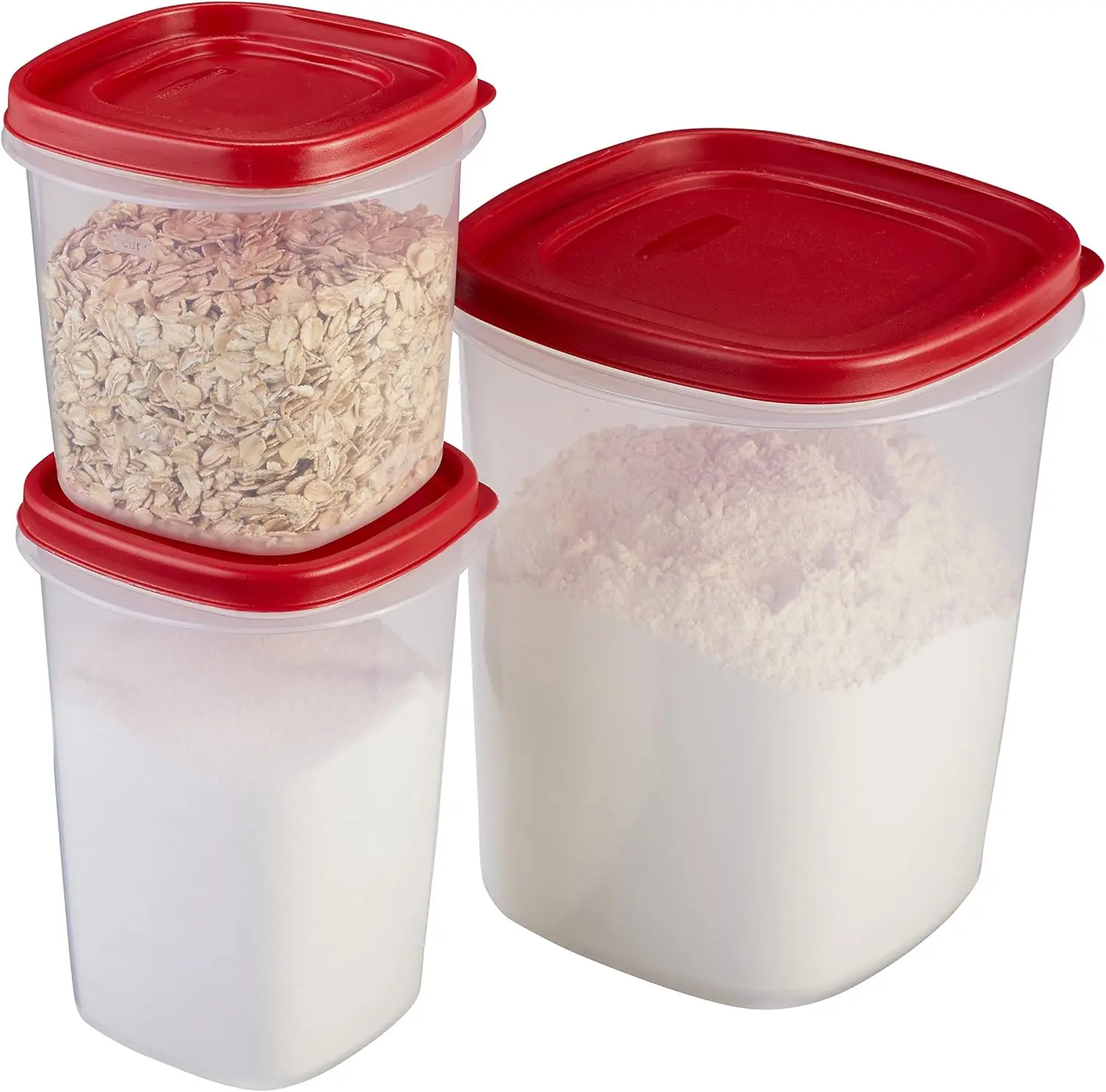 

Easy Find Lids Food Storage Containers, Racer Red, 6-Piece Set