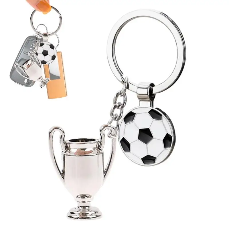 Football Key Ring Keychains For Men Women Zinc Alloy Sports Keychain Cute Pendants Driver Keychain For Football Fans Unisex