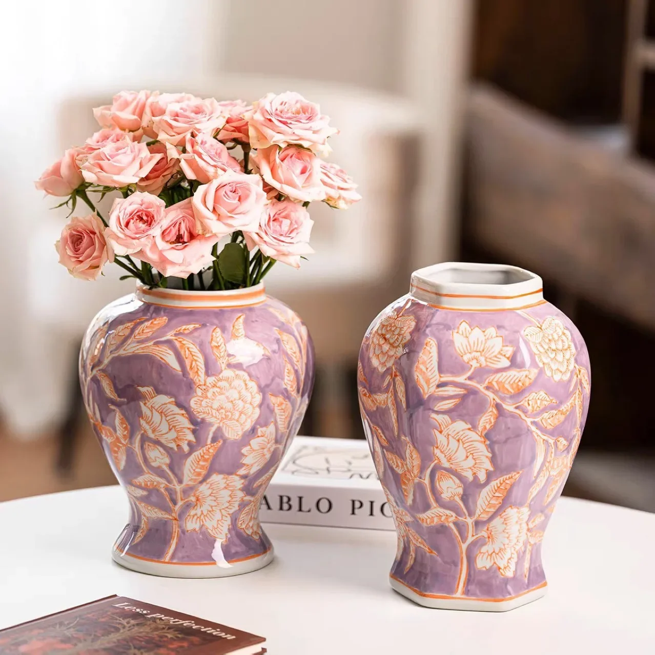 Blue and White Porcelain Vase Chinese-style Retro Porcelain Pot Flowerpot Hydroponics Terrarium Home Decoration Accessories