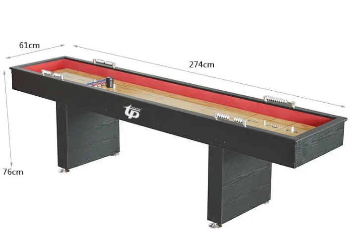 Black Classic Shuffle Table for Game Activities Shuffleboard Table for Game