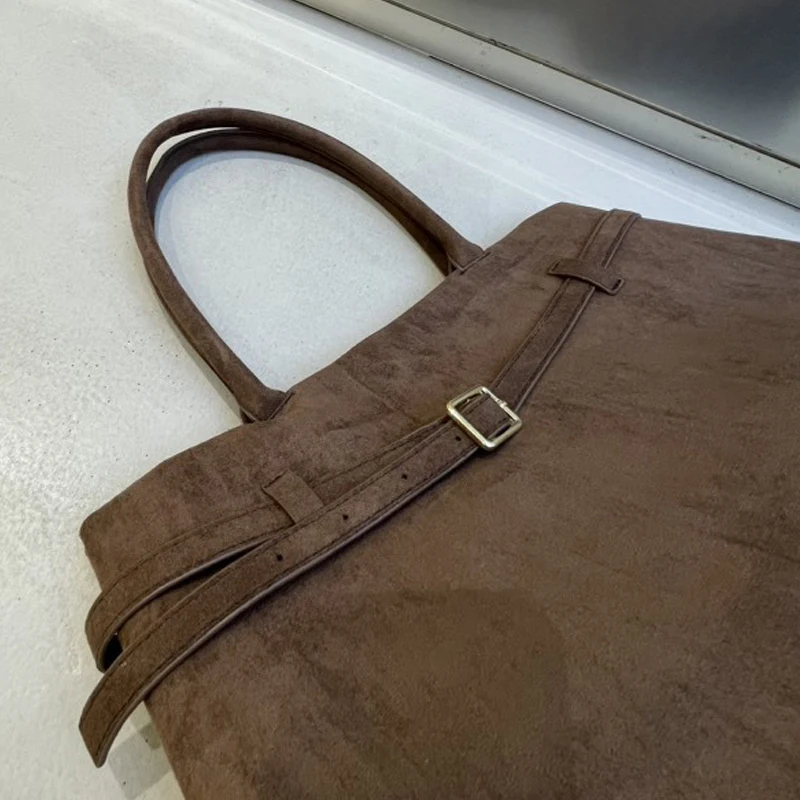 Borse tote vintage in finta pelle scamosciata per le donne Borse e portamonete di design di lusso 2024 Novità con manici superiori Fibbia per