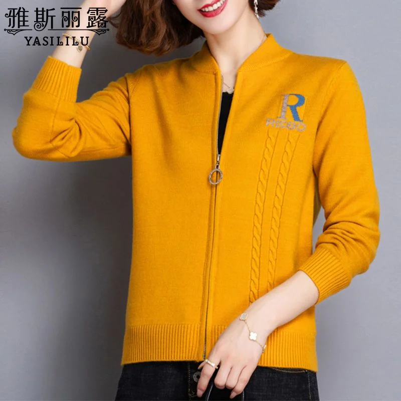 

Свитер с вязаным кардиганом, женская ранняя осень 2024, новая весенне-осенняя куртка, свободная универсальная бейсбольная форма