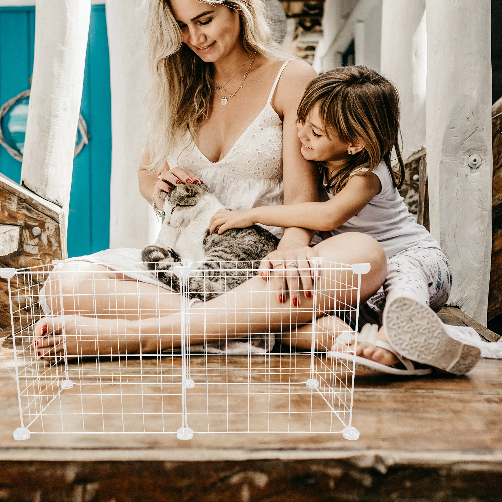 

Pet Fence Cat House Cages Indoor Sleeping Metal Crate Dog Supplies Rabbit Isolation Wire for