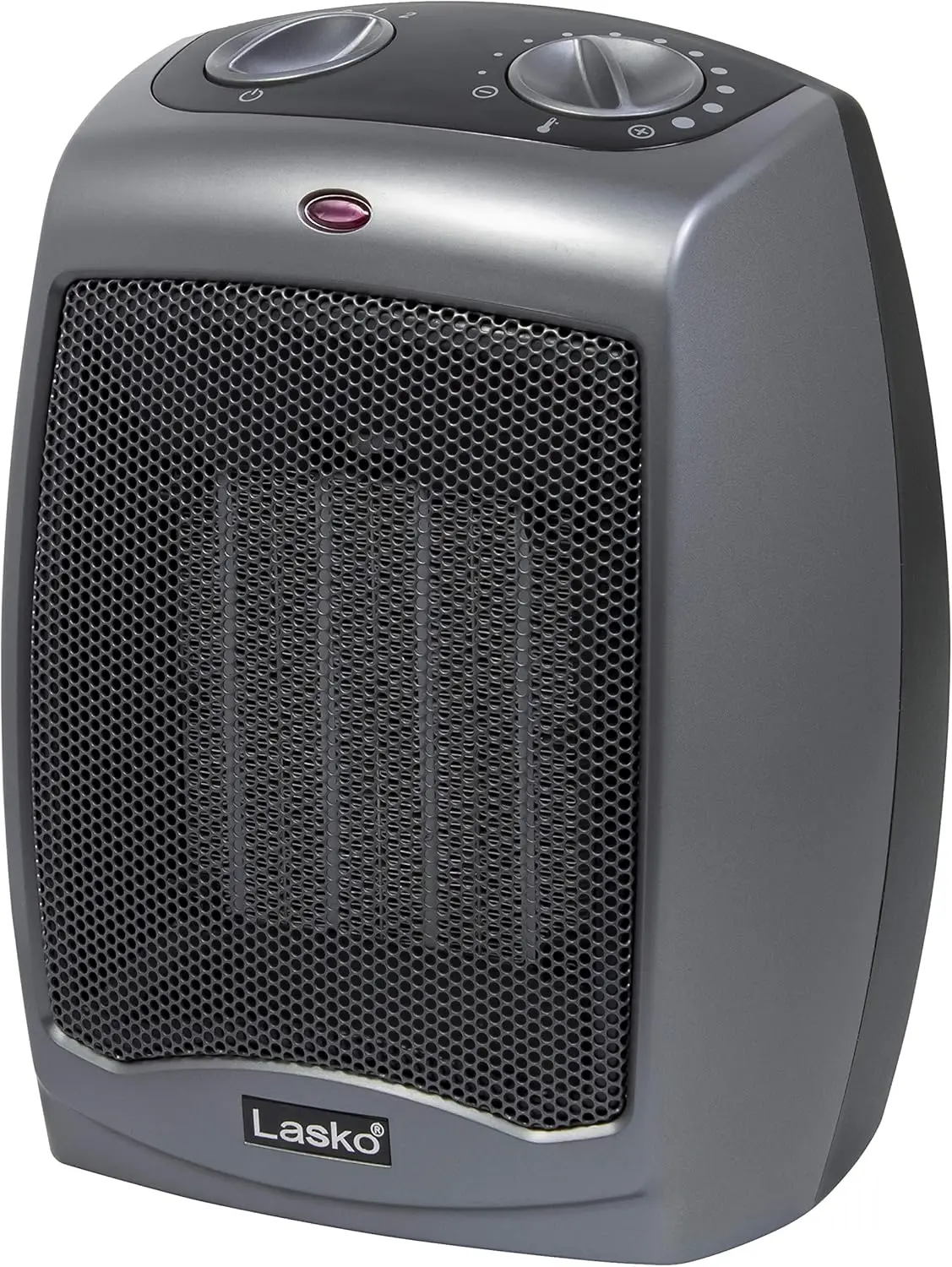 

Portable 1500W Ceramic Space Heater, 2 Speeds, Tip-Over Safety, Thermostat, Dark Gray, 9.2'