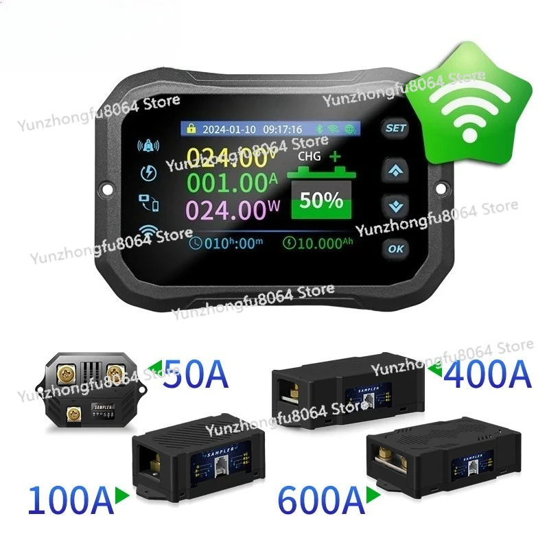 

2024 New WiFi Coulomb Meter KM140F Power Volt-Ammeter lithium Lead acid Battery Capacity Indicator RV Battery Monitor