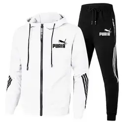 Ensemble sportif 2 pièces pour hommes, veste zippée, pantalon de sport décontracté, vêtements de marque, jogging, printemps et automne, nouveau