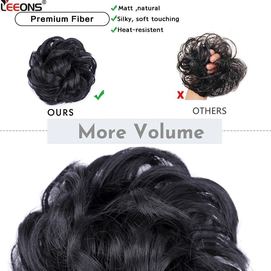 Cabelo sintético ondulado ondulado updo elástico scrunchie peças de cabelo nupcial fácil bun updos para as crianças