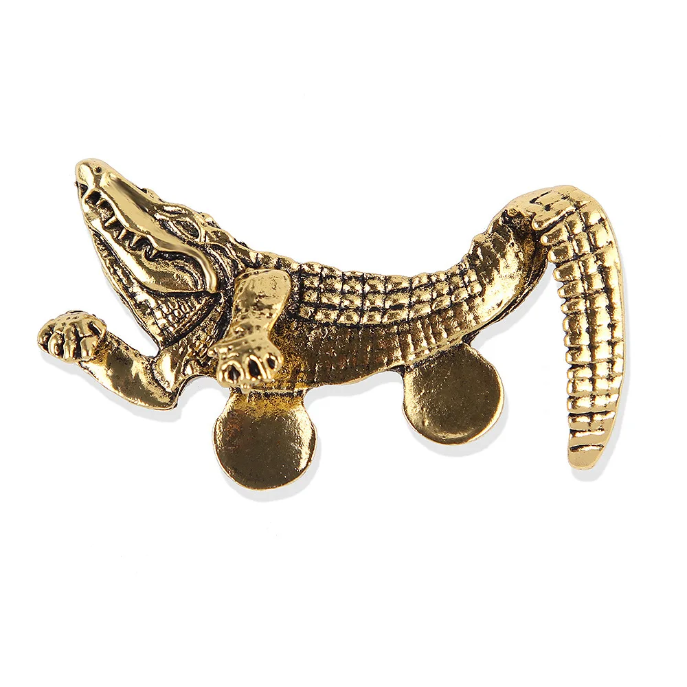 Classic Retro Animal Lapel Pin Crocodile Tiger Design Brooch for Men Suit Shirt Collar Coat Pocket Decoration view 6