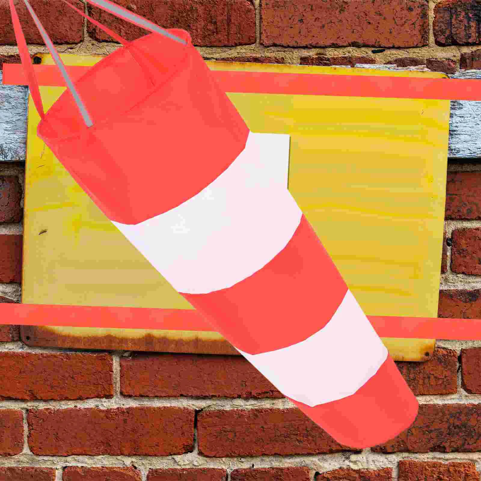 

Airport Windsock Red and White Striped Wind Sock Bag Waterproof Wind Measurement Sock for Wind Direction and Strength Indicating