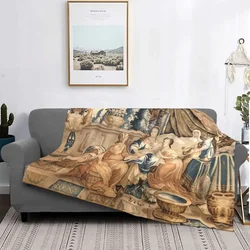 Divano Aubusson antico arazzo flanella coperta calda Boho fiori francesi coperte letto ufficio divano Decor bambini adulti regali