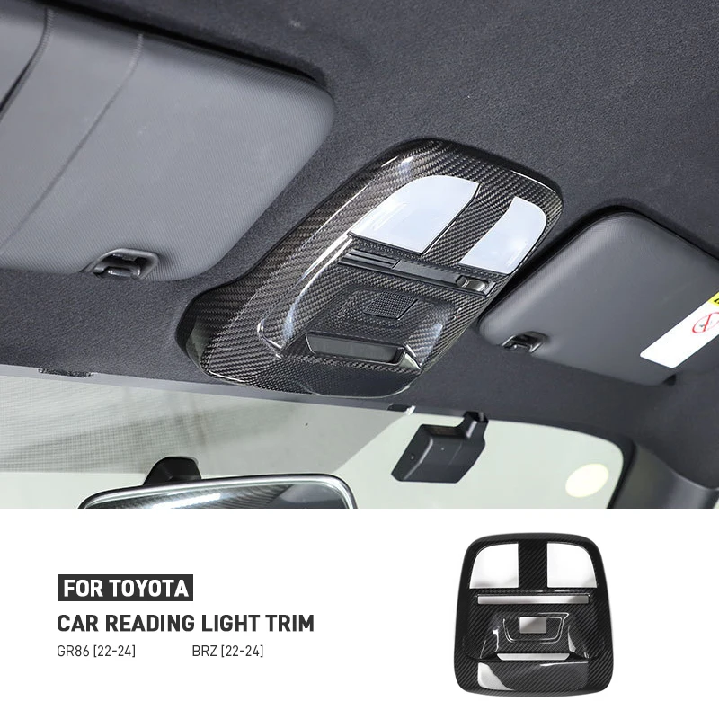 

Real Carbon Fiber Car Front Roof Reading Light Frame Trim Cover Interior Accessories For Subaru BRZ For Toyota 86 GR86 2022-2024