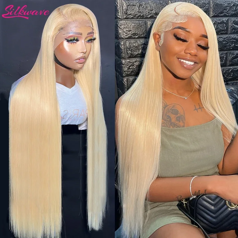 613 Lace Frontal Wig Human Hair Straight 13x4 Lace Front Wigs Brazilian Transparent Honey Blonde Colored Wigs For Women 38 Inch