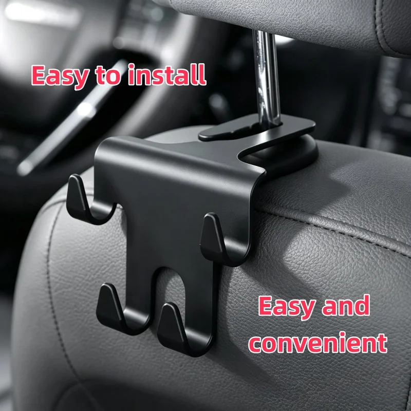 Car seat front and rear hooks, seat back hooks, multi-functional car storage hooks, car hooks that can hold mobile phones