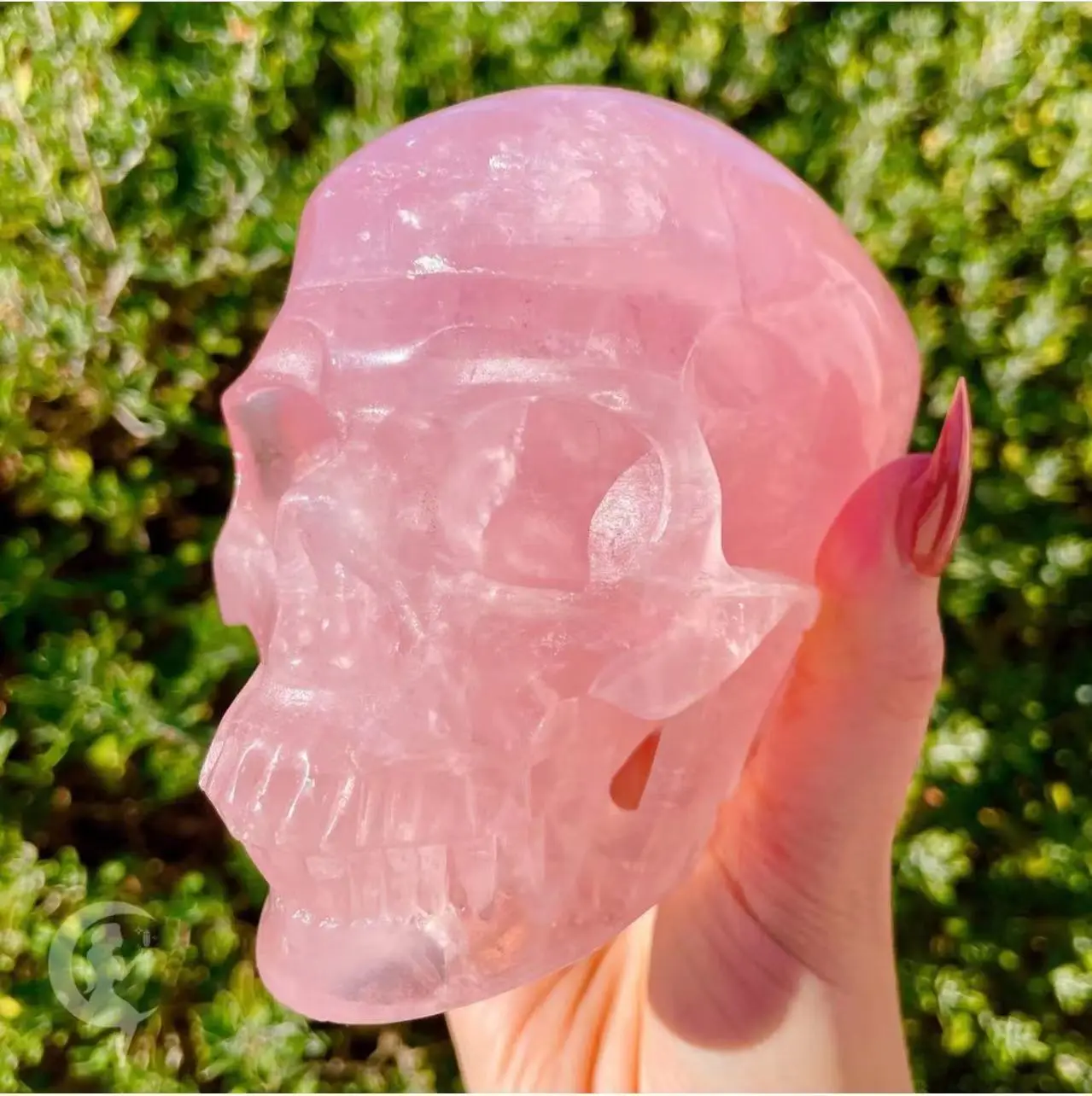 

Rose Quartz Skull Polished Ornament Healing High Quality Natural Carved Crystals Home Decoration Stone Room Decor Mineral