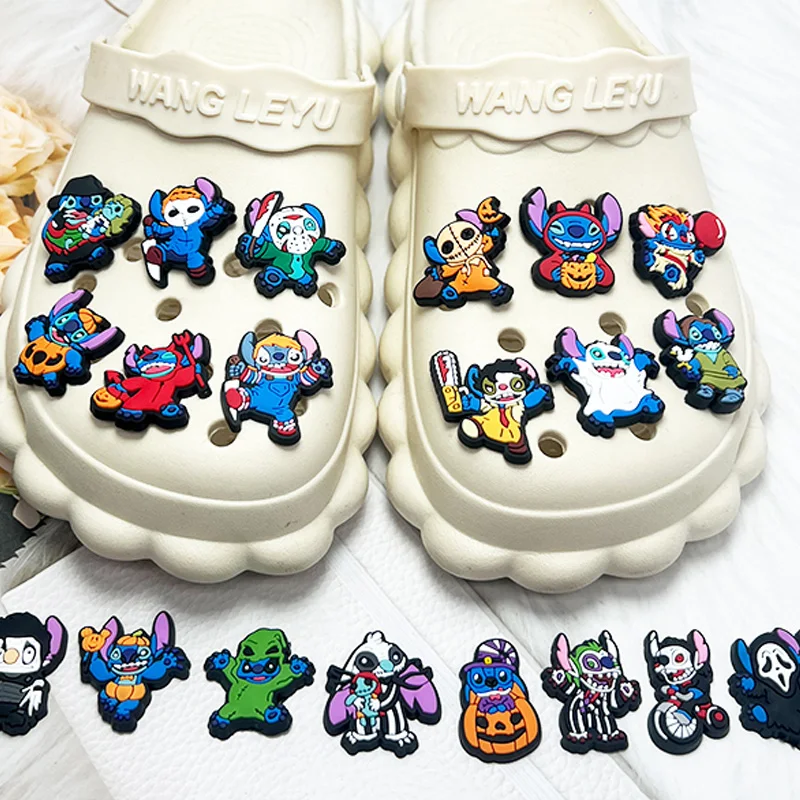 20pcs/SET New Stitch Cartoon Halloween Series for Cartoon Shoe Charms Accessories DIY Decoration for Classic Clog Kids Gifts