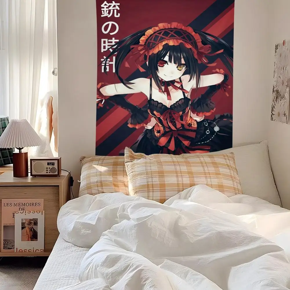 1PC Tokisaki Kurumi Date A Live Anime Tapestry Background Art Decor For Bedroom Living Room Bar Garden Outdoor  Wall Decor