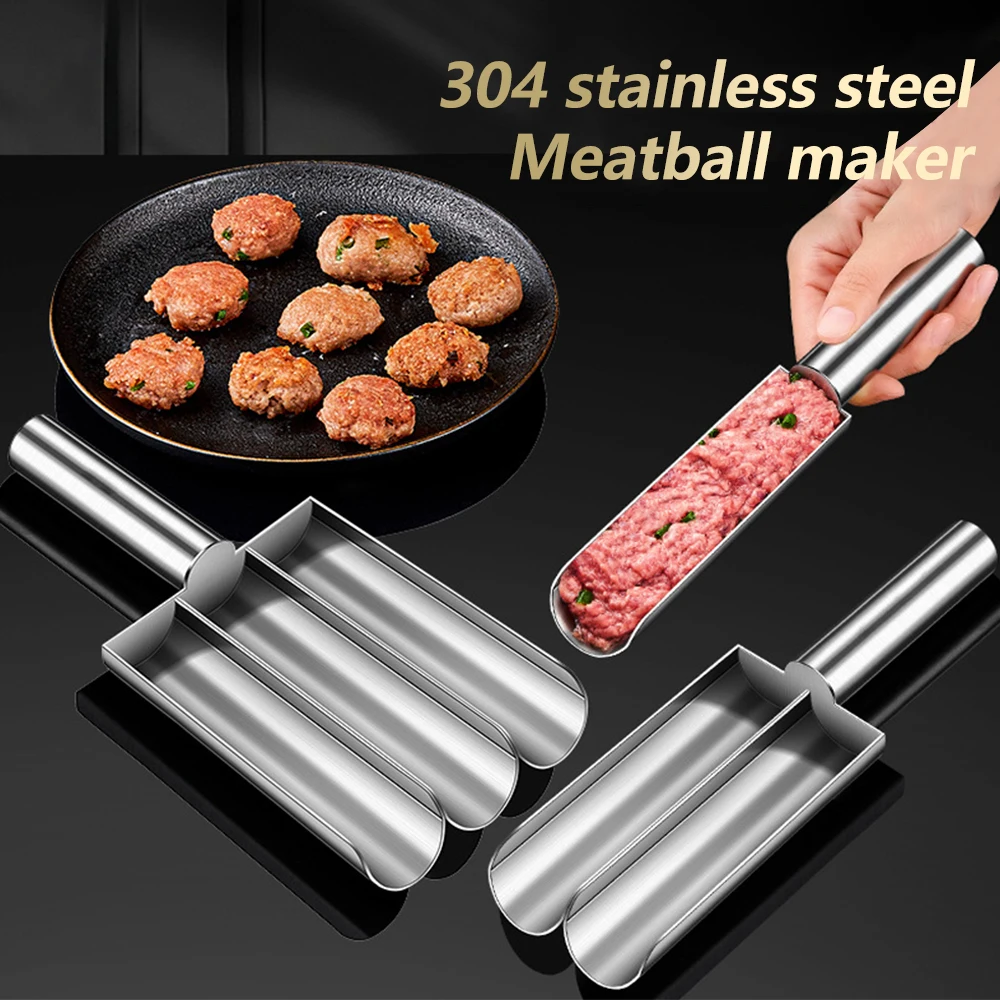 304 Stainless Steel Meatball Scoop Maker Mold For Fish Beef Rice-meat Rice Ball Dumplings Maker Kitchen Tools