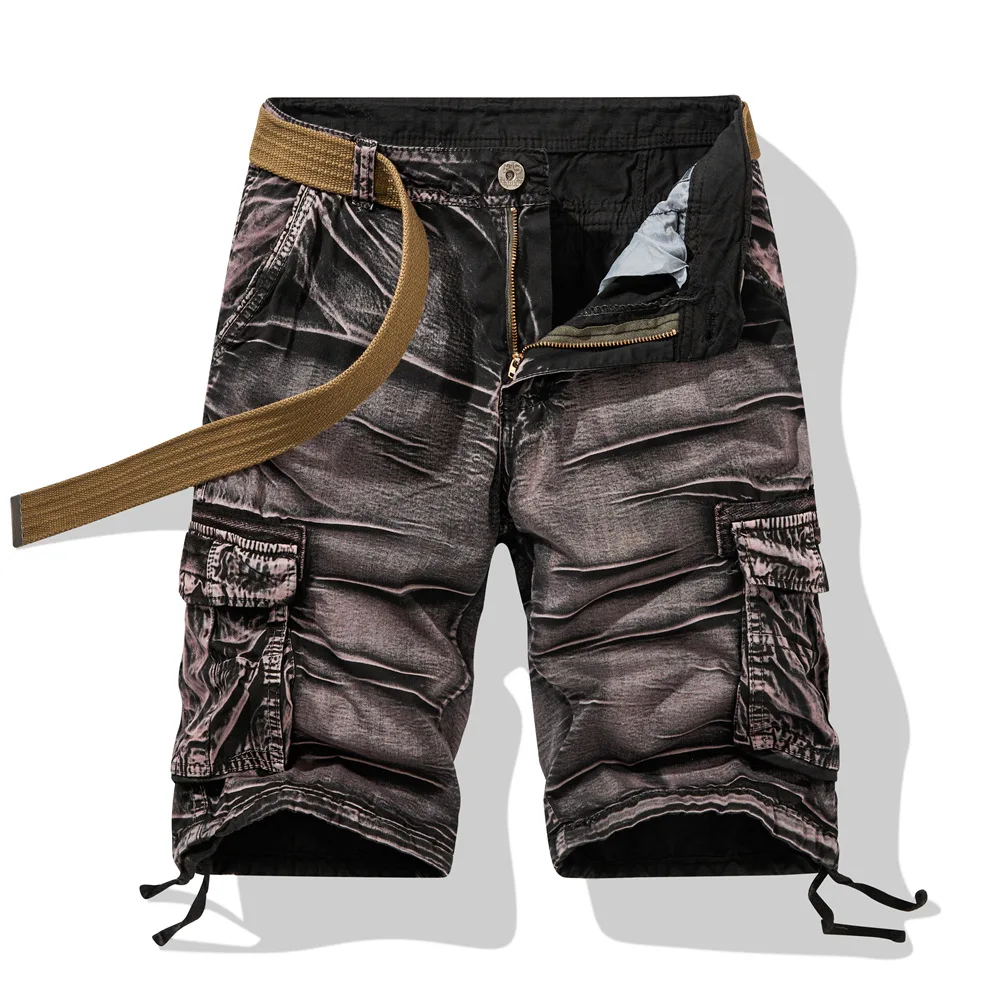 2024 Summer New Camouflage Tactical Cargo Shorts Men Military Cargo Shorts Men Cotton Casual Loose Men Shorts No belt