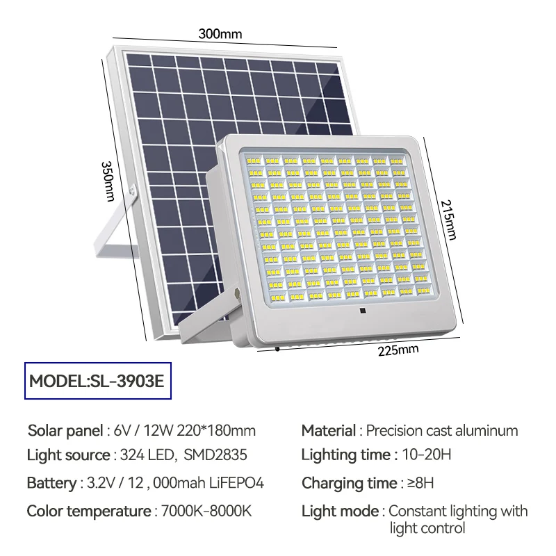 OUFULA Solar Flood Light With Remote Control Waterproof IP65 LED Outdoor Floodlights Lamp For Courtyard Garden Balcony