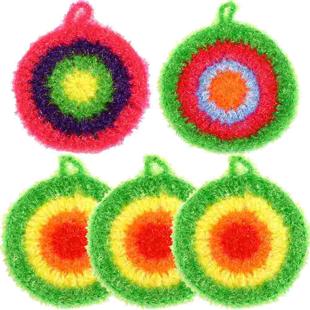 5 Pcs Swedish Washcloths Kitchen Dish Rags Loofah Sponge Dish Scrubber Cleaning Sponge Cleaning Towels Acrylic