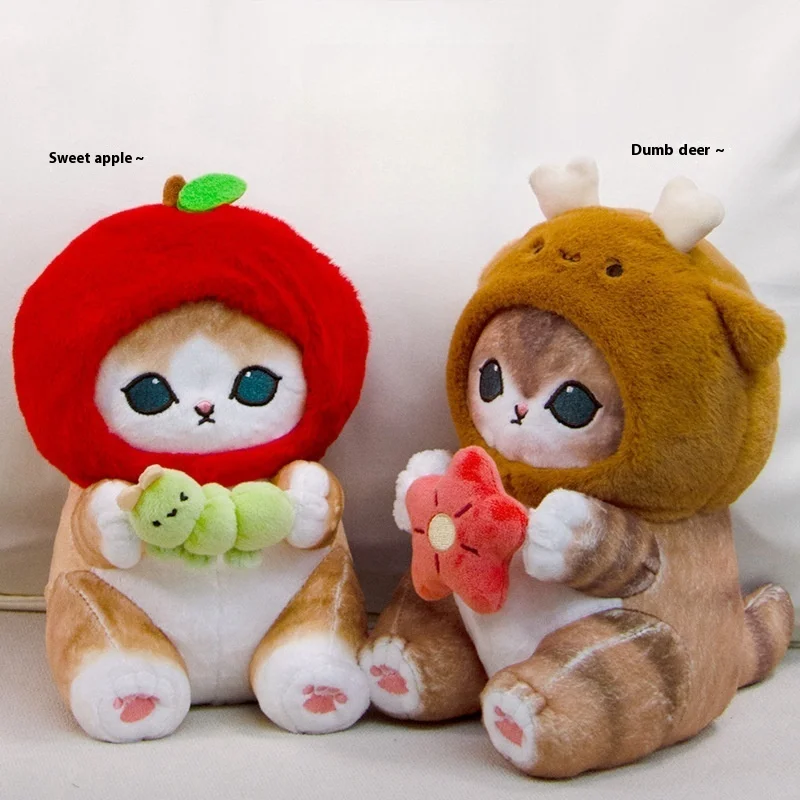 Lucky Kawaii Apple Pluszowa lalka Shark Cat Doll Ozdoba dla mężczyzn i kobiet Prezenty urodzinowe Kreatywna miękka poduszka Zabawki z kreskówek