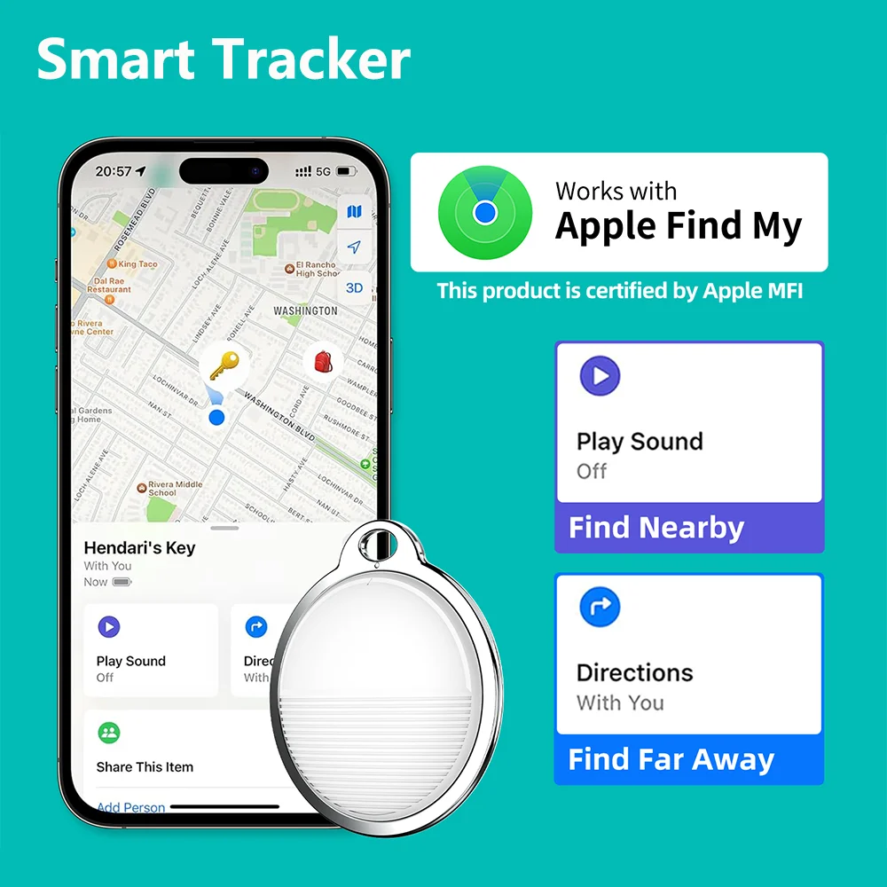 Smart GPS Tracker For Apple iOS System Find My Children/Elder AirTag Mini Tracker Bluetooth Smart Tag Pet/bike/Bag Lost Tracker