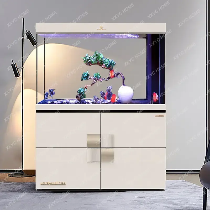 New smart small and medium-sized living room M5 ecological ultra-white glass screen bottom filter aquarium