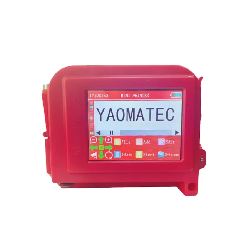 Mini Portable Inkjet Printer for Yaomatec Hot with Multi-language Support for Plastic Bottle and Steel Surface Printing