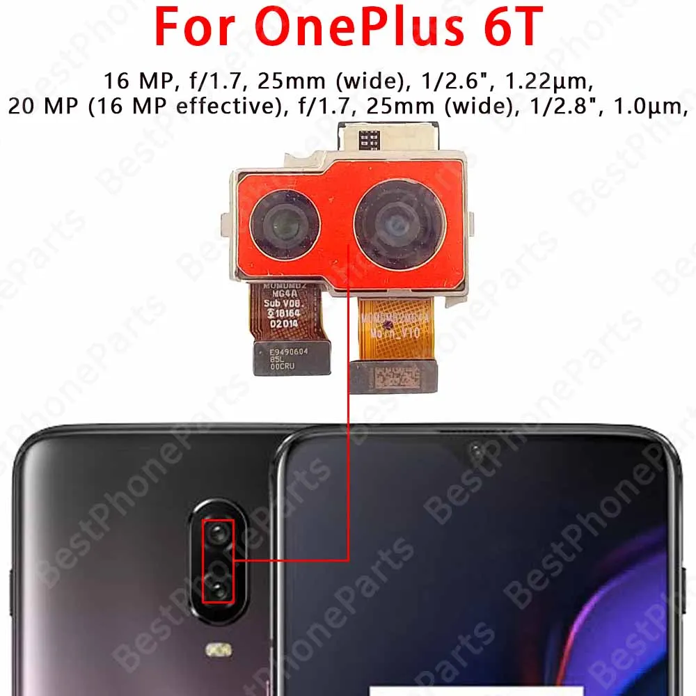 Front Selfie and Rear Back Camera For OnePlus (1+) 3 3T 5 5T 6 6T Main Facing Camera Module Flex Cable Replacement Spare Parts