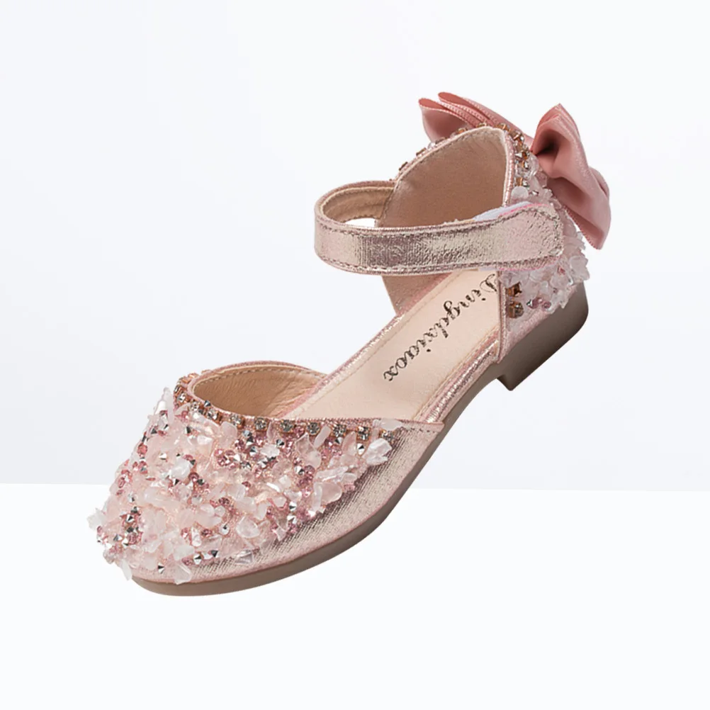 

Сандалии для девочек на мягкой подошве со стразами, розовые, размер 29, элегантные сандалии в стиле принцессы для вечеринки, свадебного подарка, сандалии для девочек