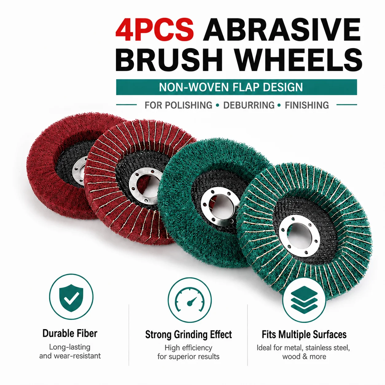 125mm Nylon Fiber Flap Polishing Wheel Non-woven Grinding Disc For Angle Grinder For Metal Buffing 120/180/240/320 Grit