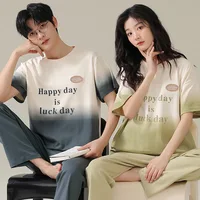 Summer Sleep Lounge Pajama Short-Sleeved Women's Pajama Set Cartoon Pyjamas Pure Cotton Couple Sleepwear Home Fashion - Image 5