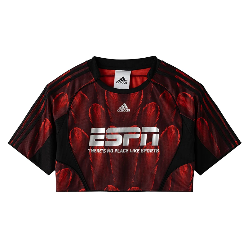 Adidas loose-fitting short long-sleeve T-shirt with exposed waist, sports pullover KD0502
