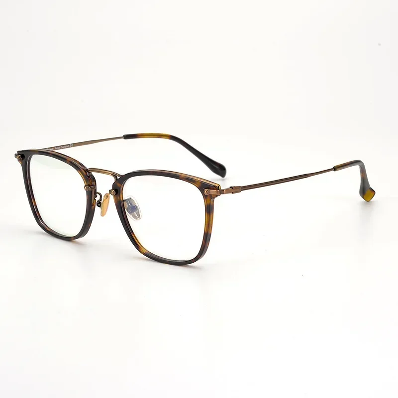 

handmade plate medium gold pure titanium box literary and artistic fan, youth myopia glasses frame men and women tide