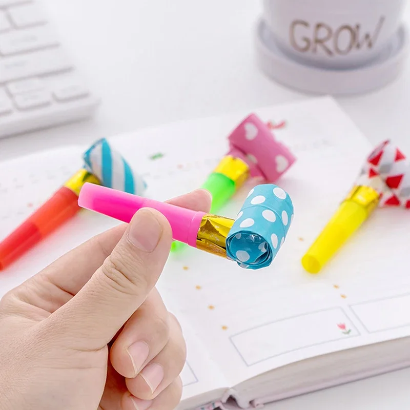 20pcs Colorful Blow Dragon Whistle Blow Horn Whistle Birthday Party Toys Party Supplies Gifts