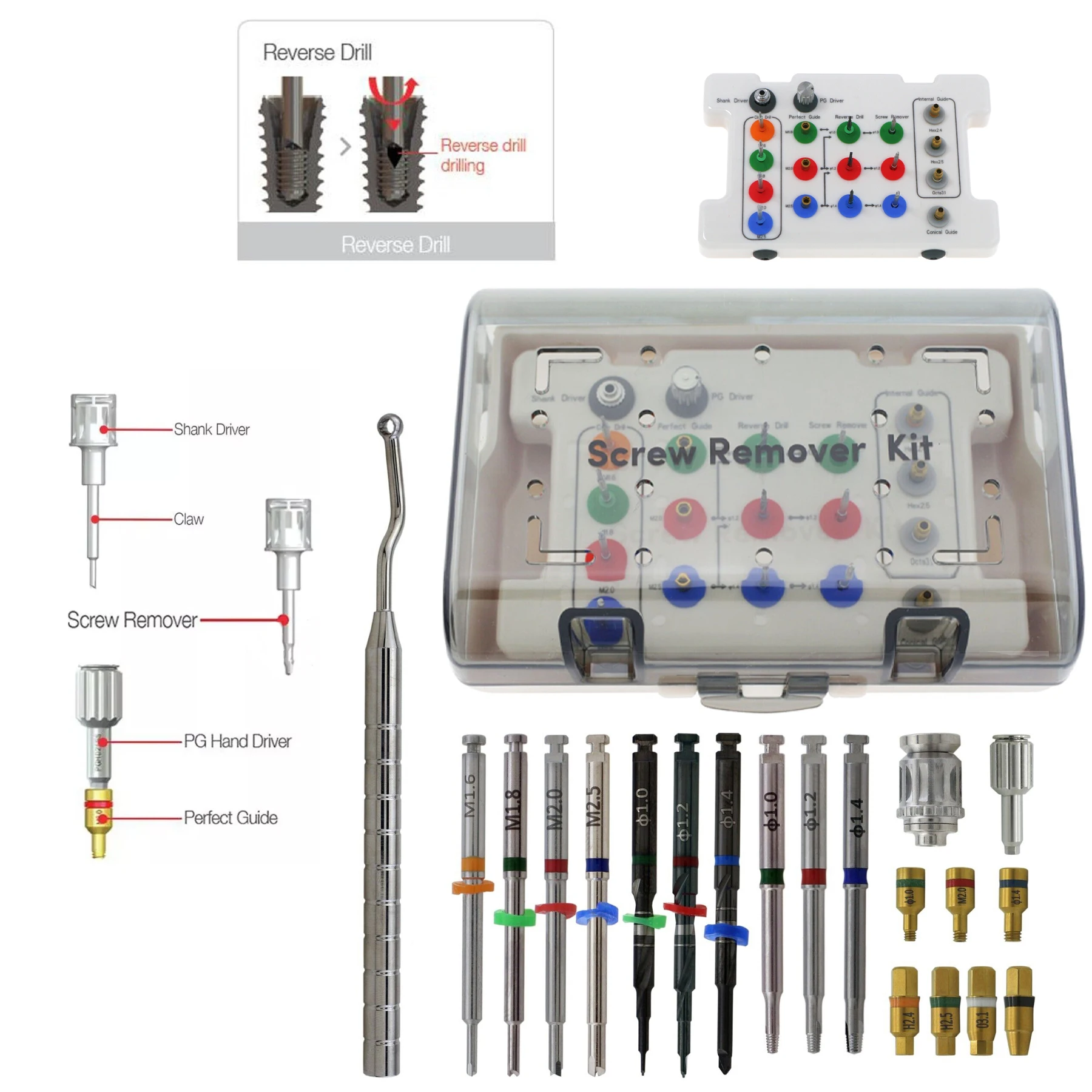 Screw Removal Kit Universal Dental Implant Fractured Compatible Neobiotech SR Repair Tool