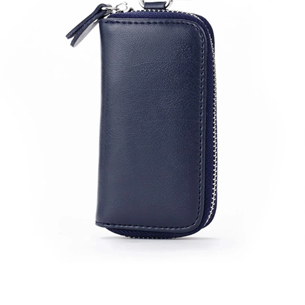 

Car Premium Zipper Closure For Men Lightweight Key Wallet Coin Holder Small Change Key Holder Bag Blue