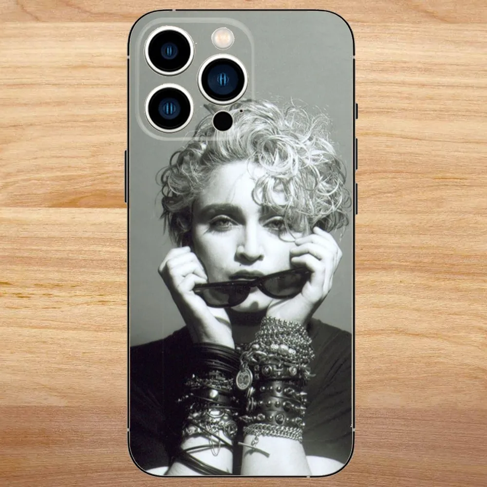 80s M-Madonna Phone Case For iPhone15,14,13,12,11,Pro,Max,Plus,Mini,X,XS,XR,8,7,6,S,Plus,SE Soft Black Case