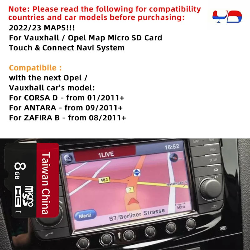 

2022 FOR Touch & Connect Vauxhall Micro SD Card UK & Europe Map Corsa Zafira Antara