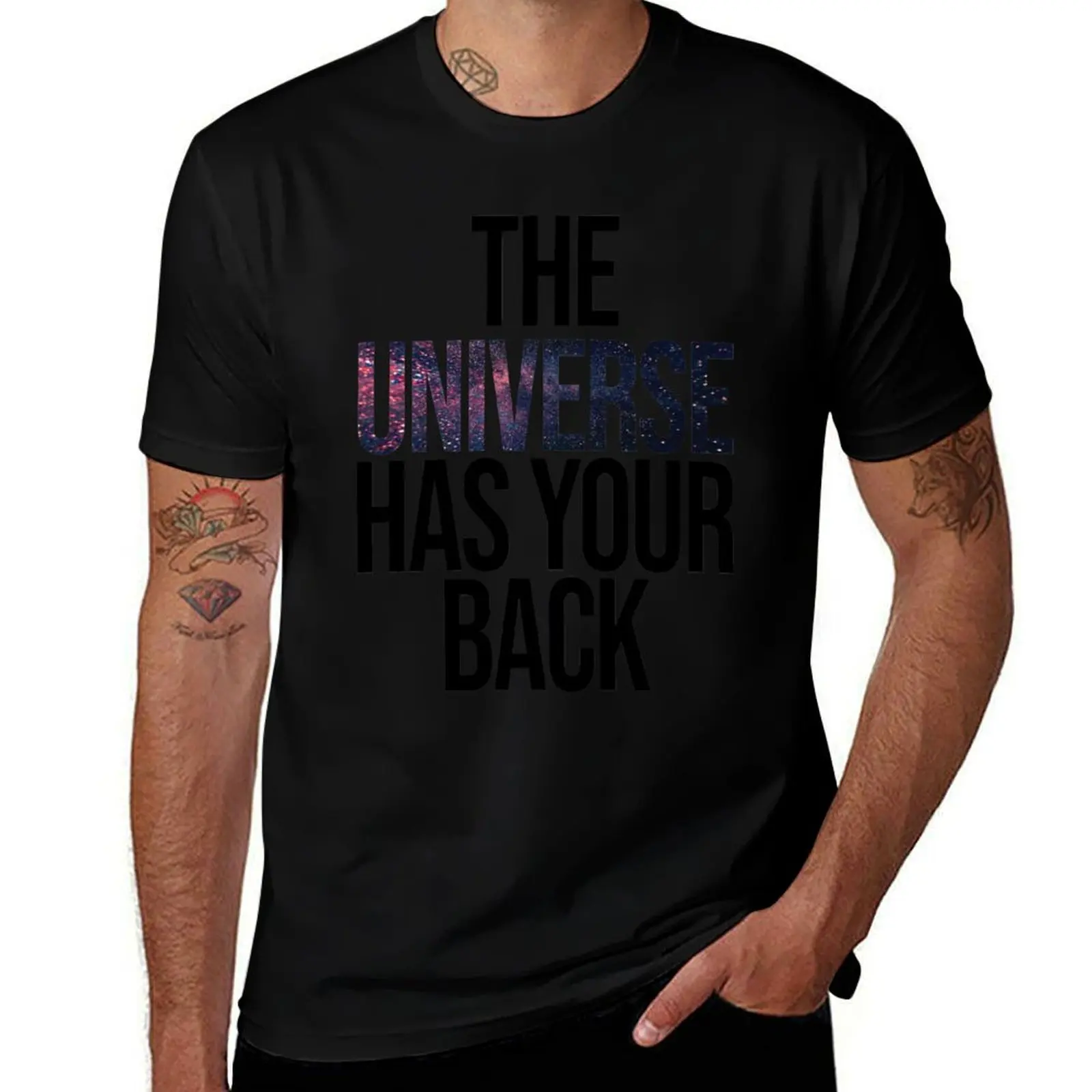 

The Universe Has Your Back T-Shirt Daily Work Short Sleeve Top