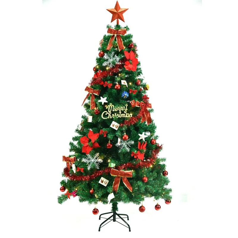 New 1.2m/1.5m/1.8m Encryption Green PVC Large Christmas Tree Christmas Decoration 2024 New Year Home Party Scene Decoration