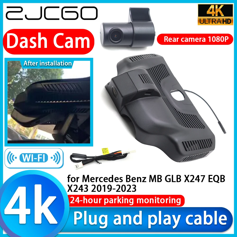 ZJCGO for Mercedes Benz MB GLB X247 EQB X243 2019-2023 4K DVR Dash Cam Car Camera 2160P Lens 24h Monitor Video Recorder