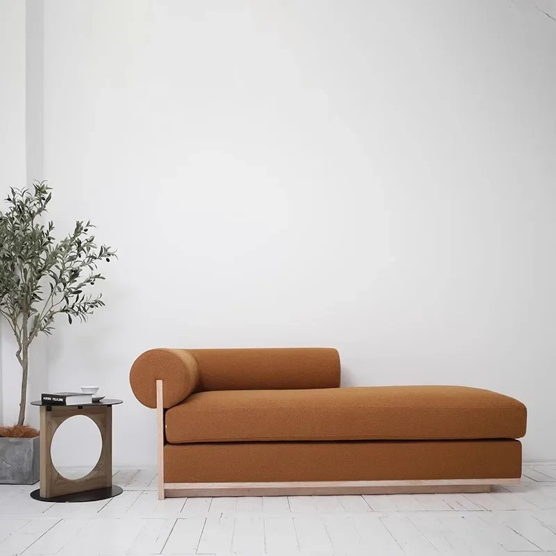 Nordic solid wood sofa chair simple modern light luxury leisure back chair living room bedroom wabi sandy wind bed and breakfast