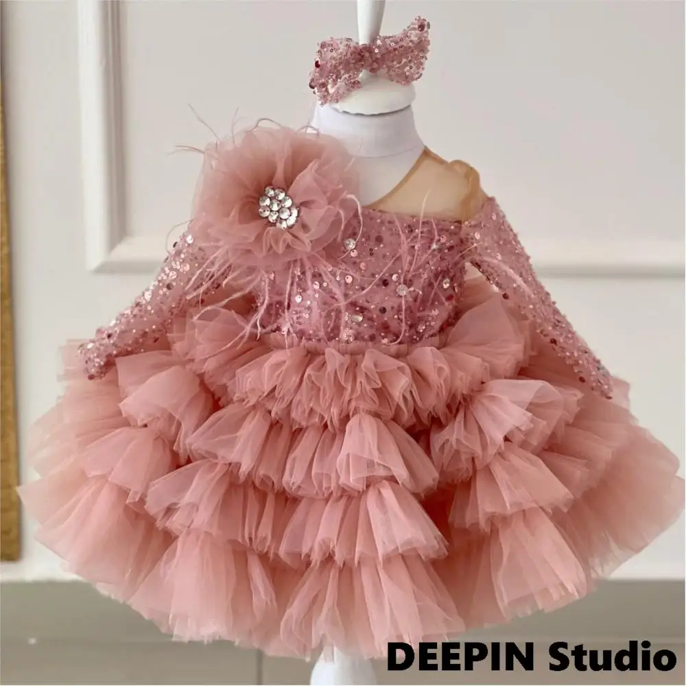 Girls Birthday Dress  2024 New Children\'s Sequined Dress Princess Dresses Christmabirthday Party Dress Haute Couture Girl Dress