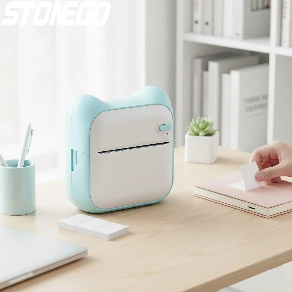 ポータブルミニサーマルラベルプリンター-200dpi-充電式-1200mah-コンパクトプリンター-写真・テキスト・学生用品用