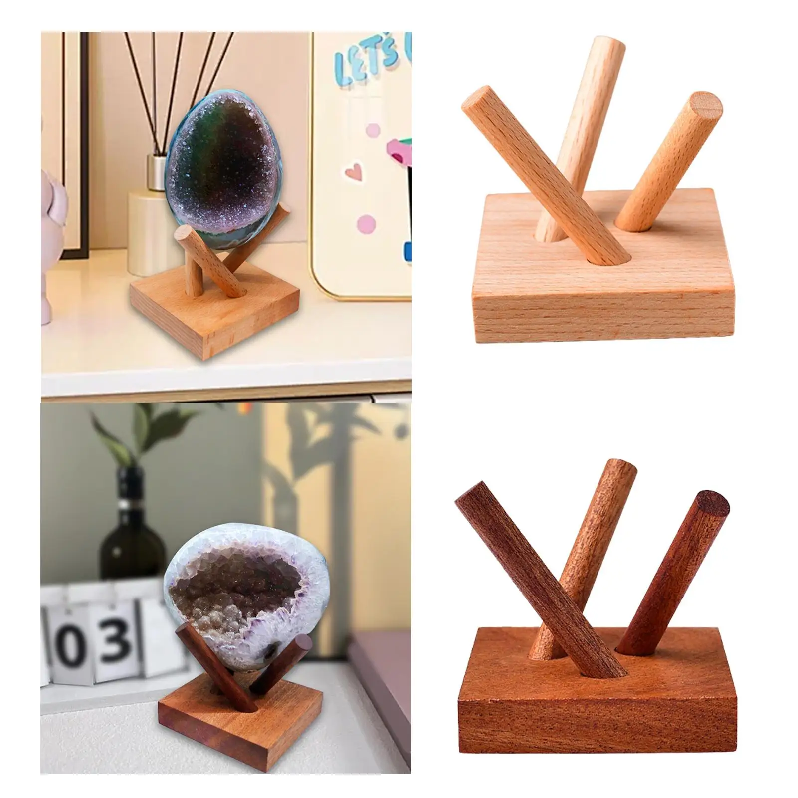 Wooden Display Stand Stable Stylish Pedestal for Office Farmhouse Home Decor #4