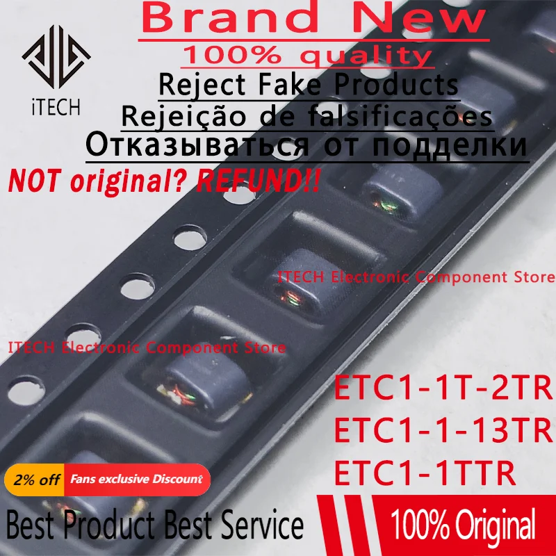 Rf伝送回線トランス,ETC1-1-13TR ETC1-1T-2TR smd,新しいオリジナル,1セットあたり10個