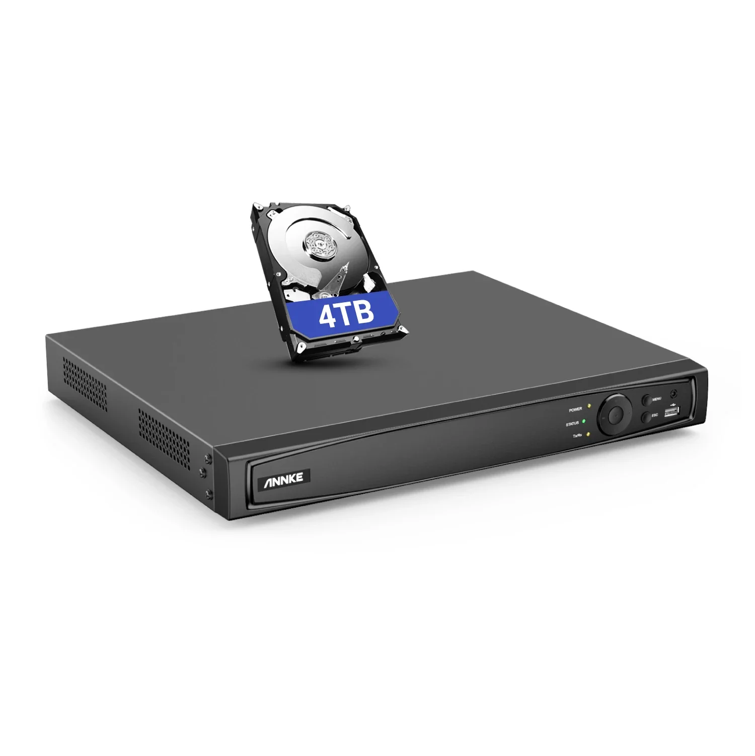 2026ANNKE H.265+ 16CH 4K POE NVR 2SATA MAX 6TB Motion Detection Remote Access NVR Recorder with 4T Hard Drive